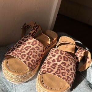 Soda Cheetah Print Espadrille Platform Sandals - Like New!